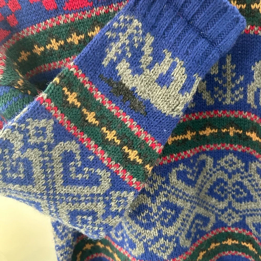 Eddie Bauer 1992 Blue Patterned Men's Sweater